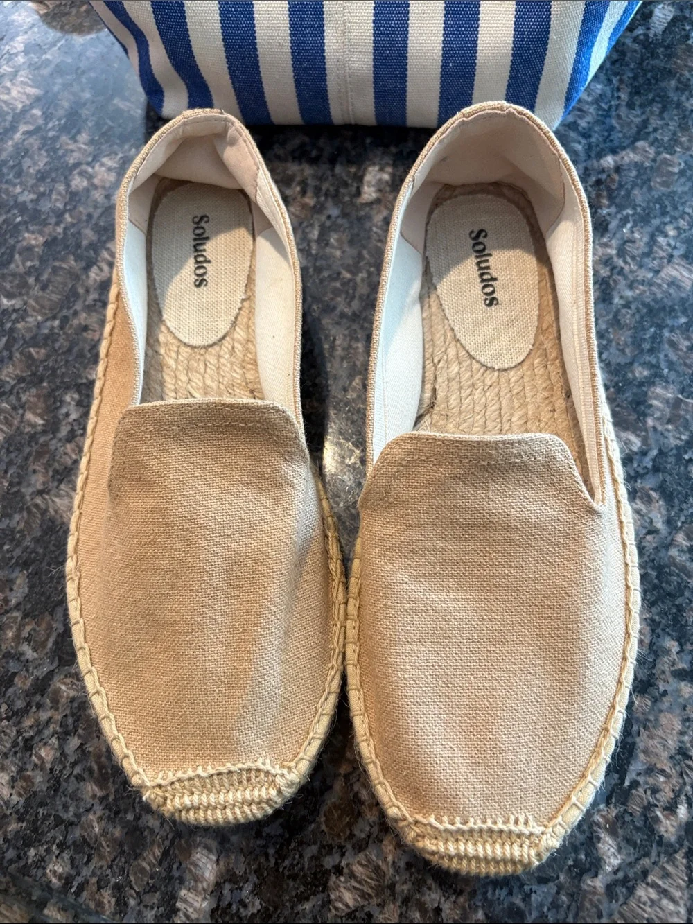 Soludos Natural Canvas Espadrille Slip-On Flats 8.5 new without tags